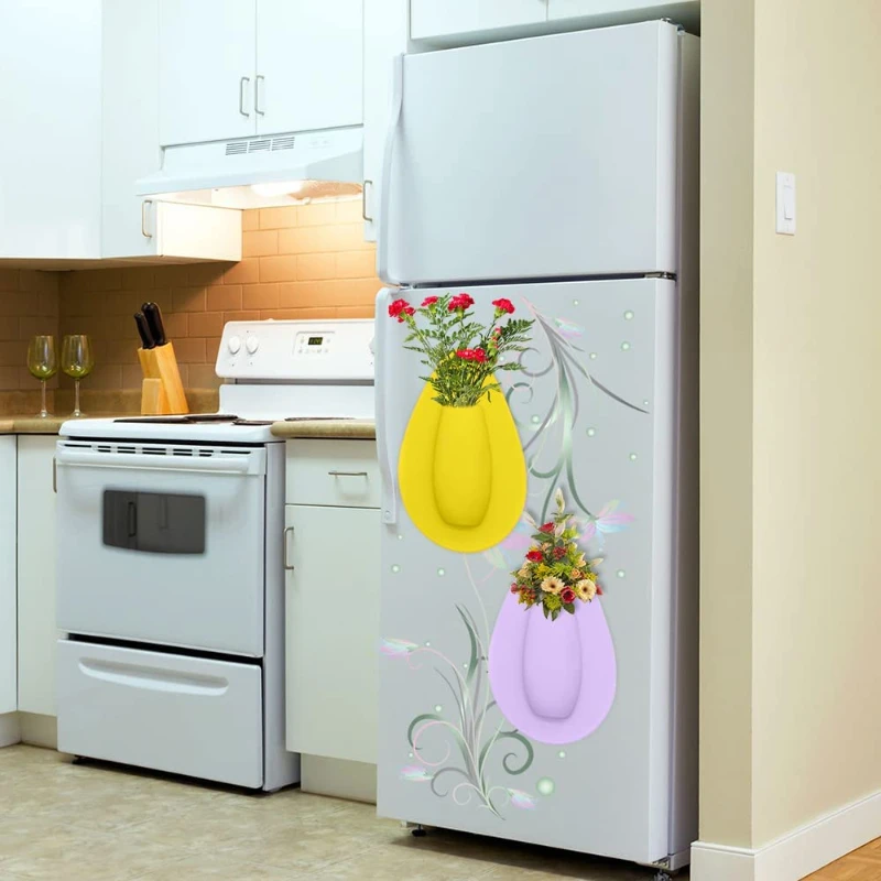 Silicone Flower Vase Self Adhesion Hydroponics Planter Sticker Wall for Glass Wall Window Party Wedding Festival Home 3