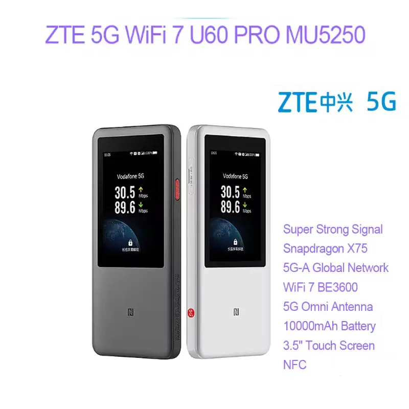 新型ZTE U60 Pro MU5250 5GポケットWi-Fiルーター 5G-A Snapdragon X75