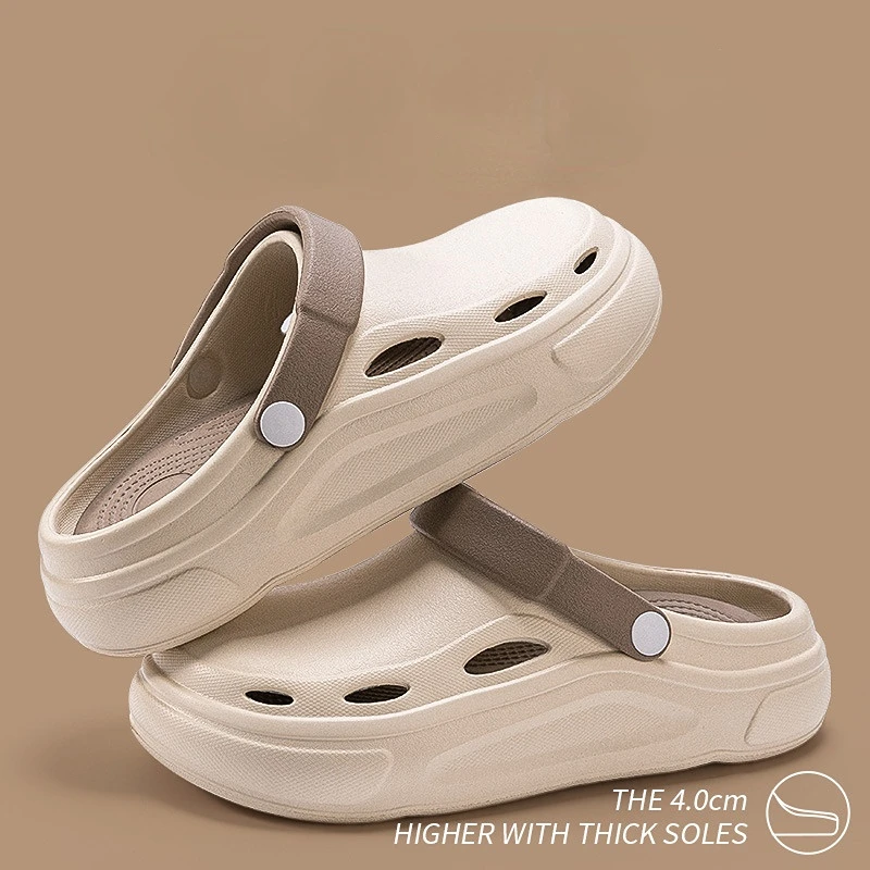 Summer Sandals for Men Soft EVA Foam Beach Shoes Thick Sole Breathable Hole Graden Clogs Outdoor