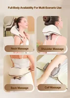 2025 Bionic Neck Shoulder Massager Kneading Massager Shawl 3-Level Modes Neck Cervical Waist Leg Body Muscles Massage Pillow 6
