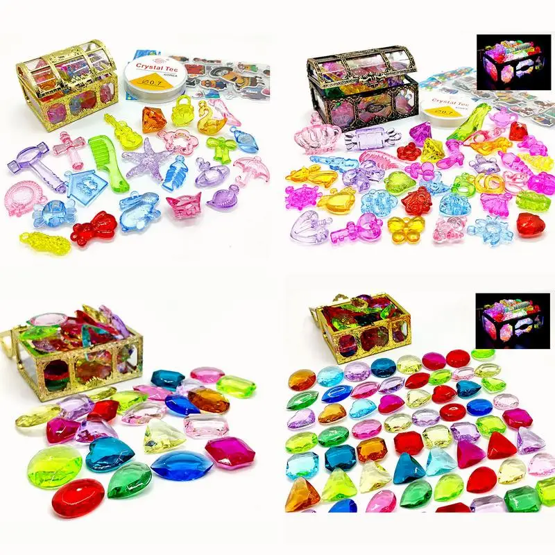 Plastic Gems Treasure Box Captain Pirate Party Pirate TreasureChest Child Organizer Chest Toy Gifts For Kid Birthday Play Decor,treasure hunt toys