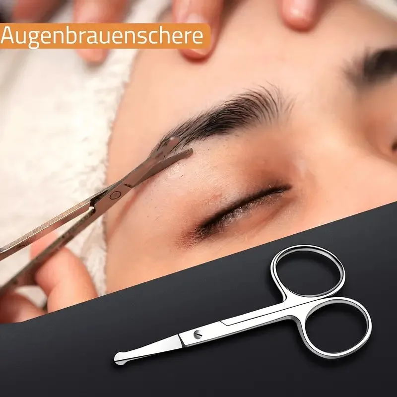 Stainless Steel Eyebrow Scissors Facial Hair Small Grooming Scissors - Eyebrow, Nose Hair & Beard Trimming Scissors For Men And 5