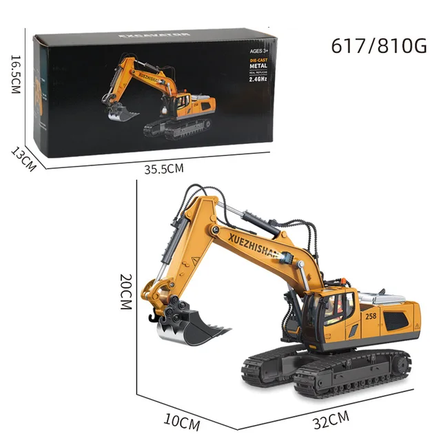1: 20 Large Alloy Remote Control Excavator 11 Channel Crawler Excavator Children Boy Competition Engineering Vehicle Model Toy 6