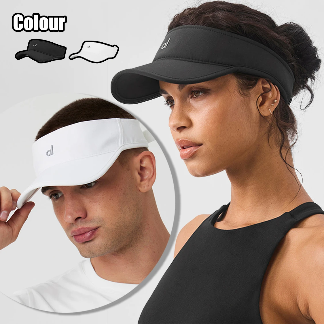 Tennis Caps AL Golf Hat Performance Eclipse Visor Breathable Sweat Absorbing Golf Visor Sunscreen Outdoor Running