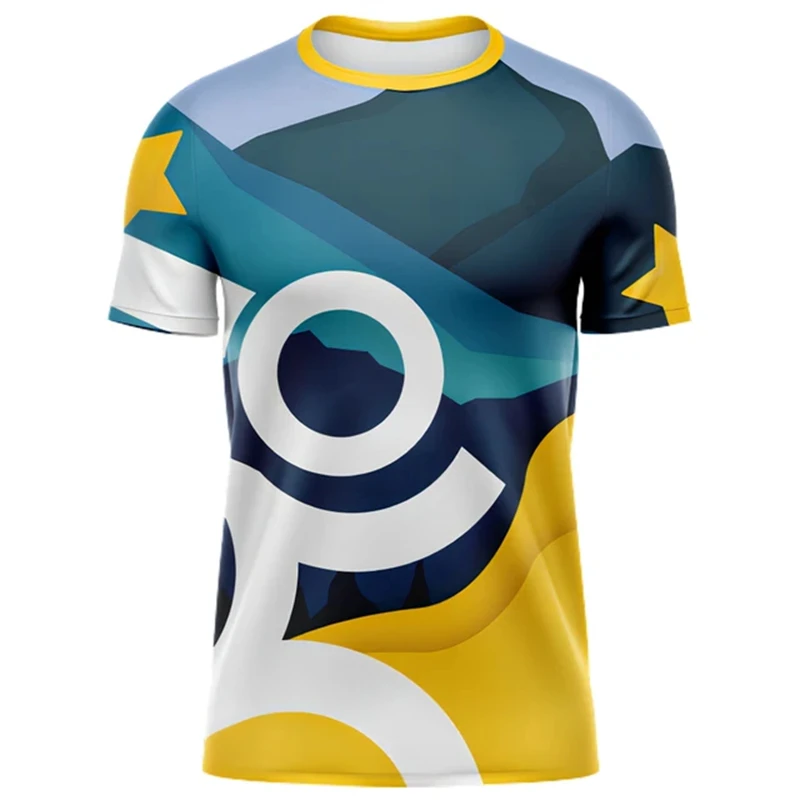 Magliette da corsa di moda semplice Estate Casual Fitness all'aperto 3D stampato Uomo Donna T-shirt sportive Girocollo allentato Tuta Tee - Image 4