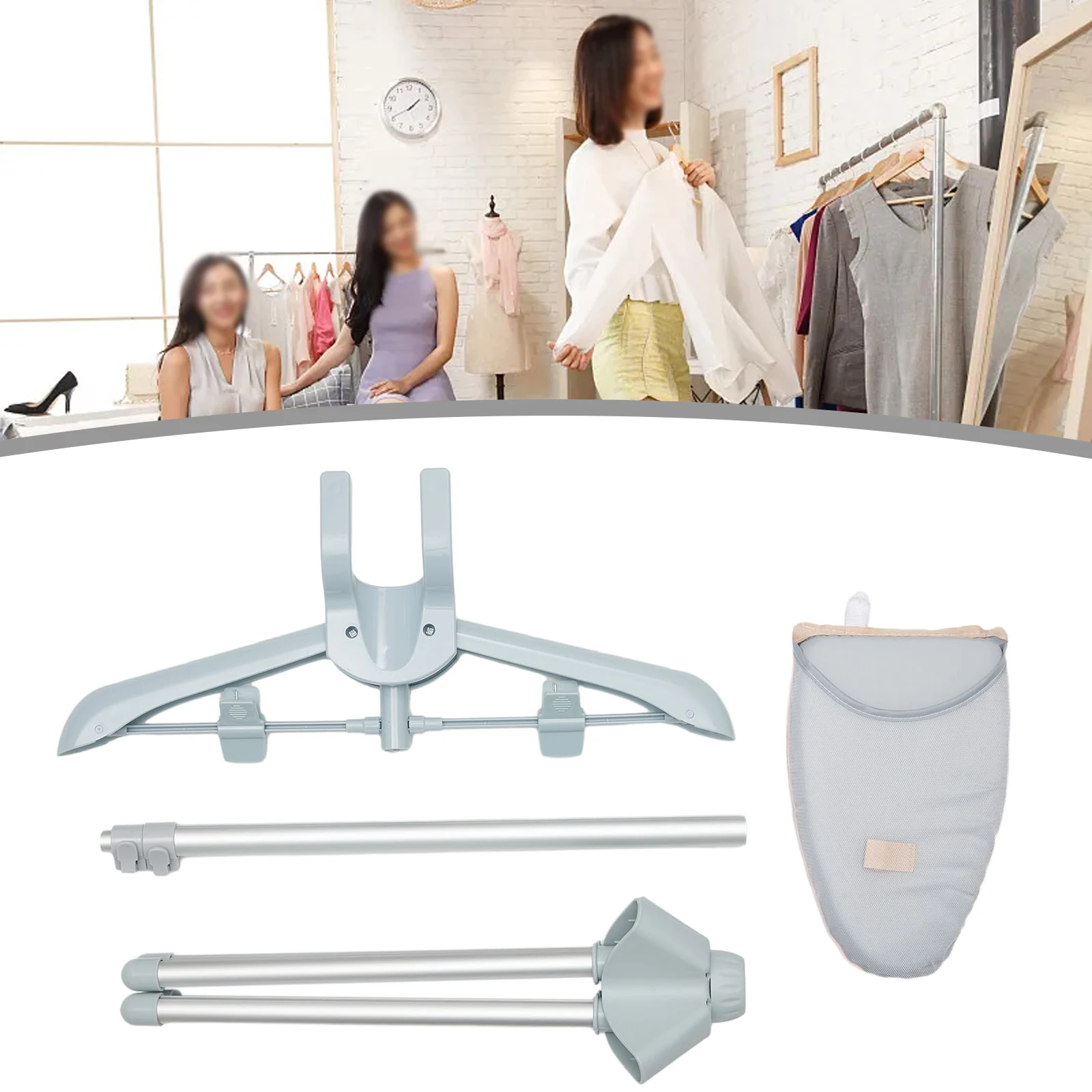 

Ironing Gloves Ironing Board 360 Degrees Rotational Adjustable Rods Aluminum Folding Hanger Garment Steamer Rack