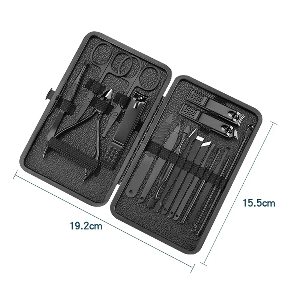 Manicure Cutters Nail Clipper Set Stainless Steel Ear Spoon Scissors