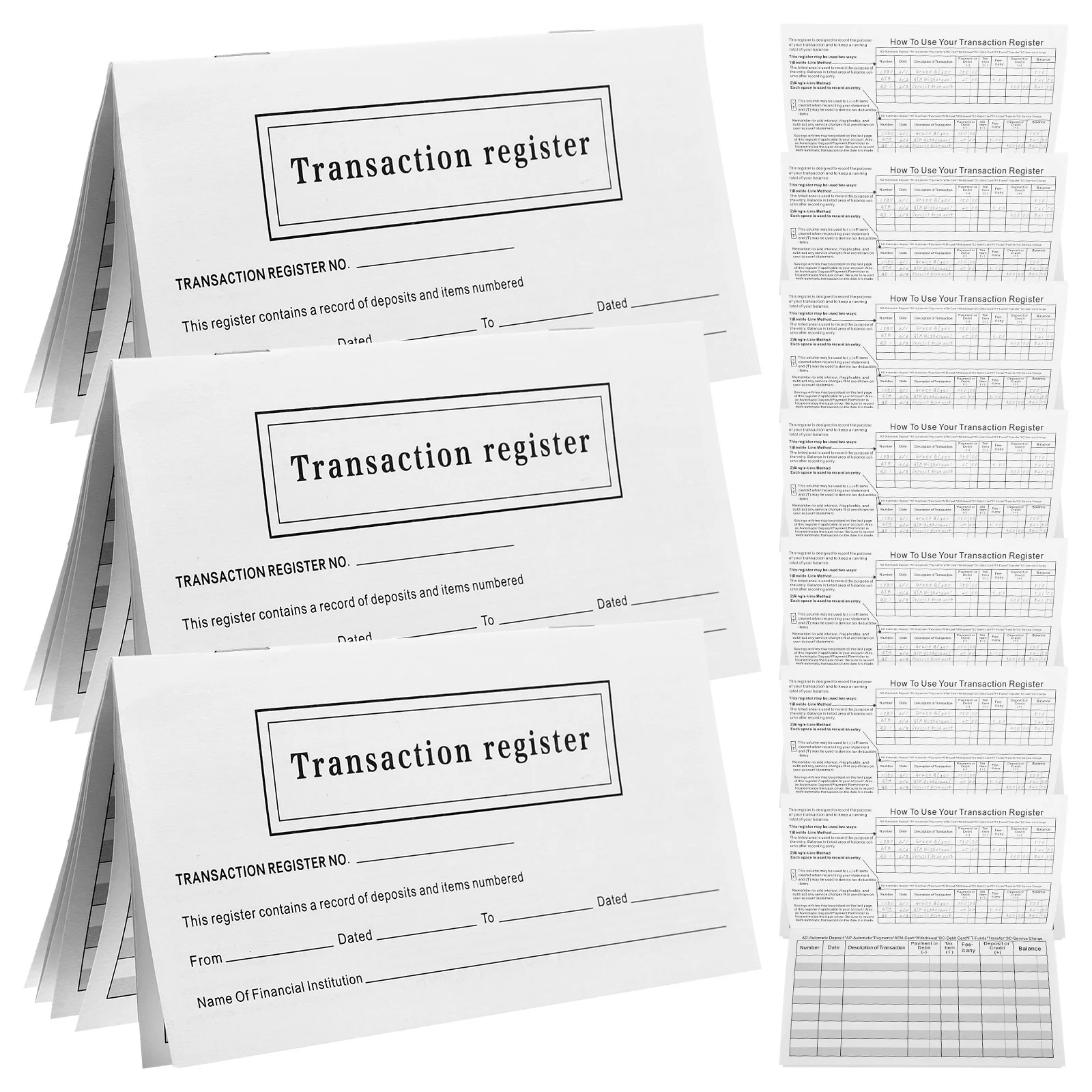 10 Books Check Checkbook Organizer Transaction Accessory The Notebook Register Financial Situation