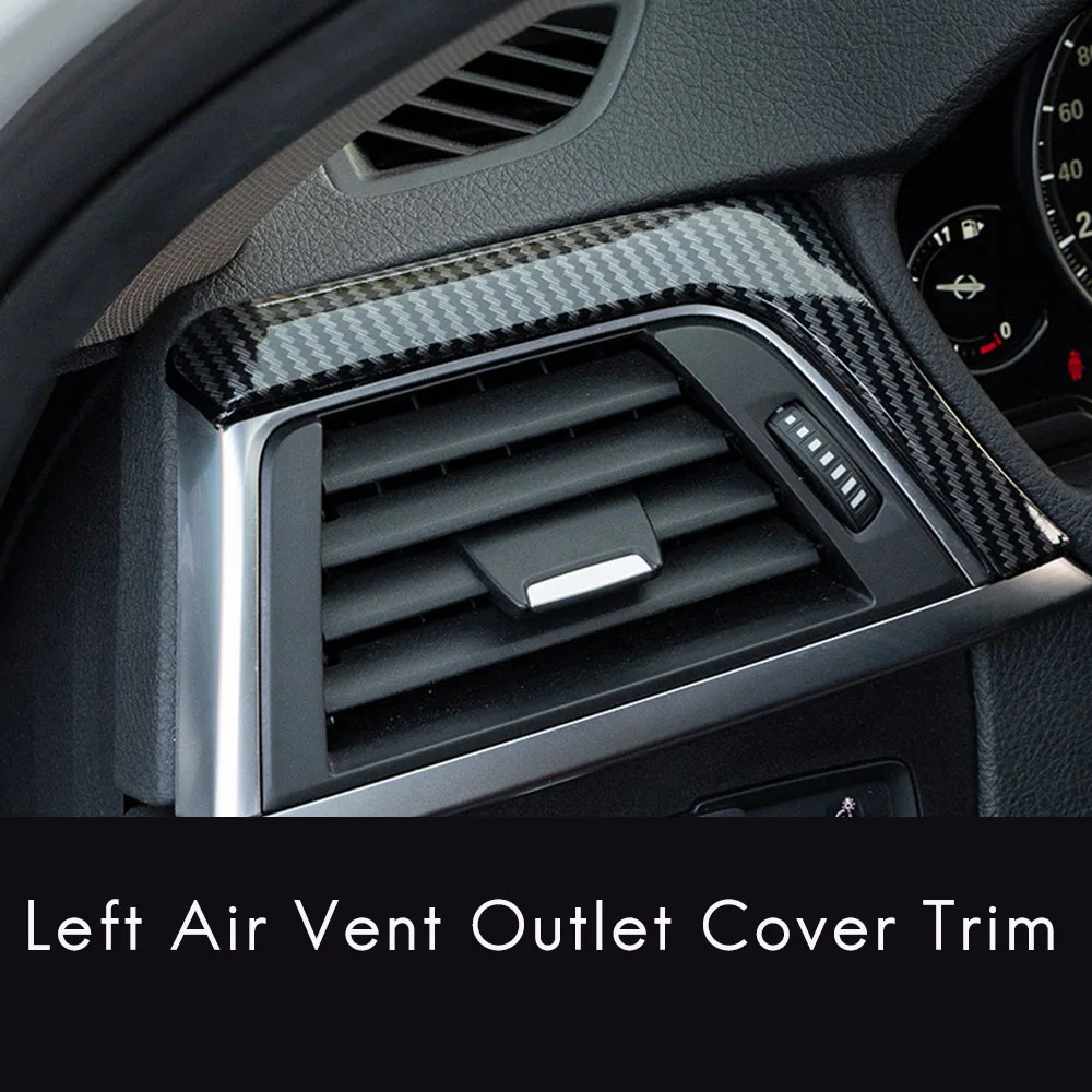 Carbon Fiber Central Dashboard Strip Trim Left Air Vent Outlet Cover Trim For BMW 3 4 Series F30 F31 F32 F34 2013-