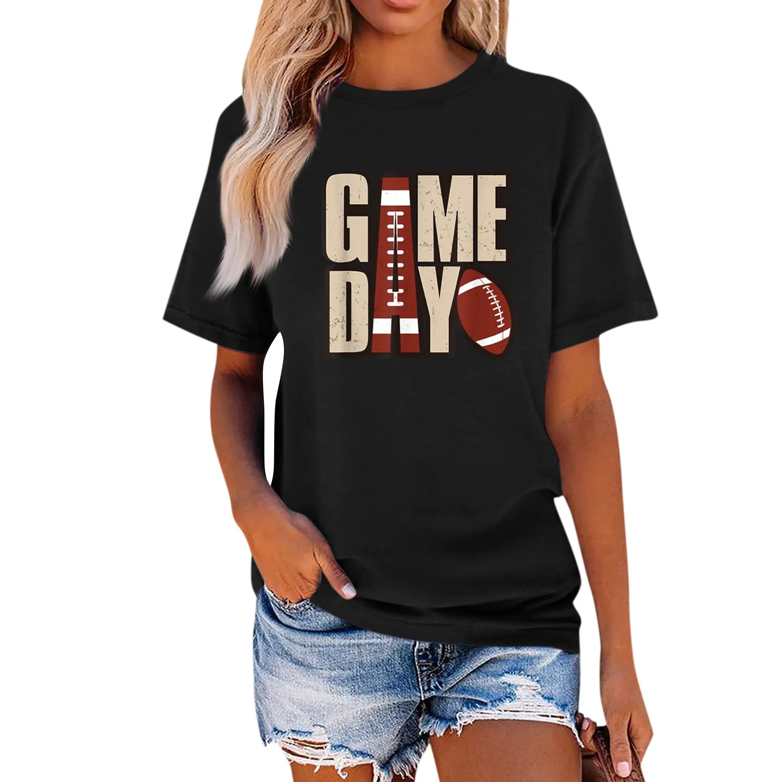 

Женская футболка с буквенным принтом Gmedy, Повседневная футболка с коротким рукавом, универсальная женская одежда на лето