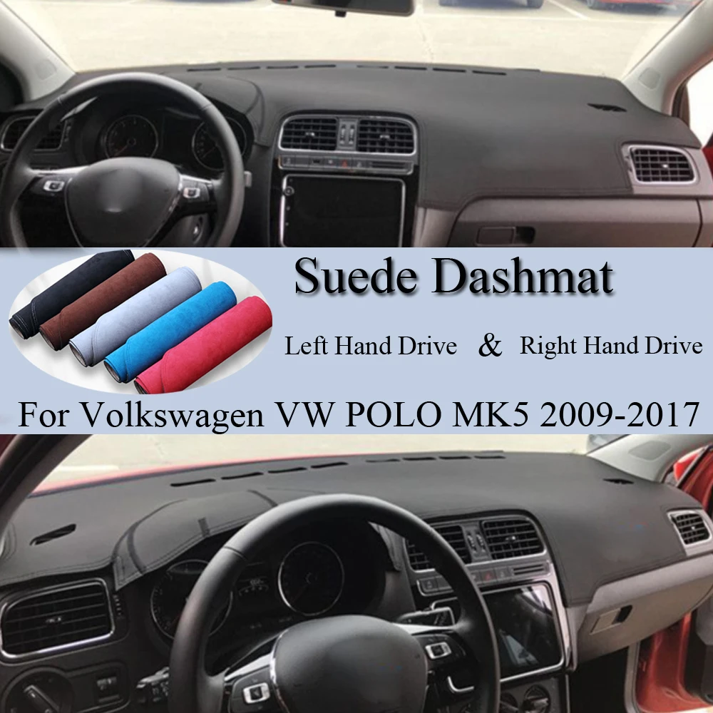 For Volkswagen VW POLO 6R 6C 2009-2017 MK5 Suede Leather Dashmat Dash Mat  Cover Dashboard Pad Carpet Car Accessory 2010 2011 AliExpress