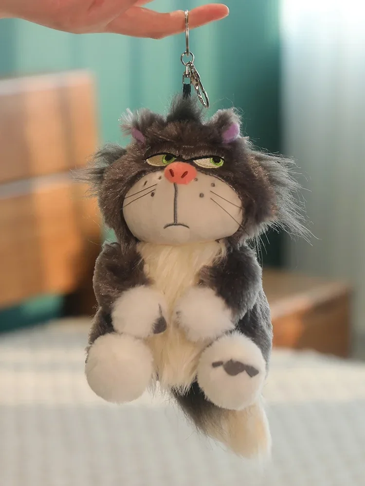Kawaii Lucifer Cat Plush Keychain Toy Kids Movie Cinderella Stuffed Doll Soft Lucifer Cat Animal Pendant Cute Gift 12-15cm