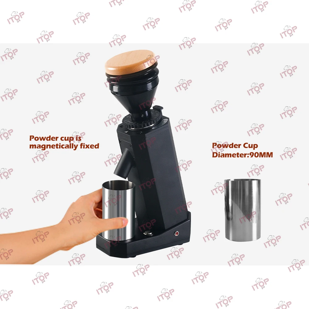 itop 40 ITOP 40mm Titanium Burr Coffee Grinder Metal Hopper Elegant Samll Electric Coffee Grinder Machine Portable Household 4