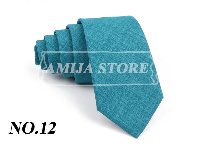 27 Farben feste Baumwolle Krawatte für Mann Hochzeit 6,5 cm dünne dunkelorange Koralle grün Krawatte Party Smoking Krawatte Geschenk Krawatte Zubehör – Detail 15