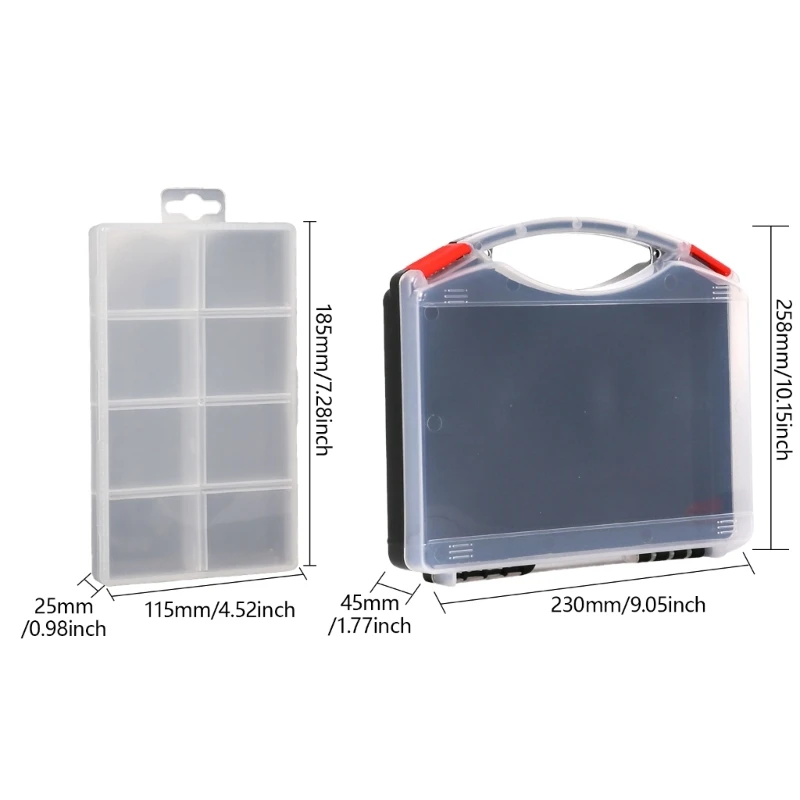 Clear Lid Small Parts Case Box Portable Hardware Storage Container 6