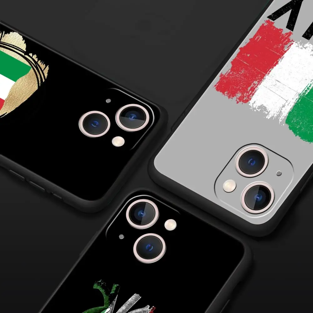 Italian Flag Luxury Silicone Phone Case - Black Protective Cover