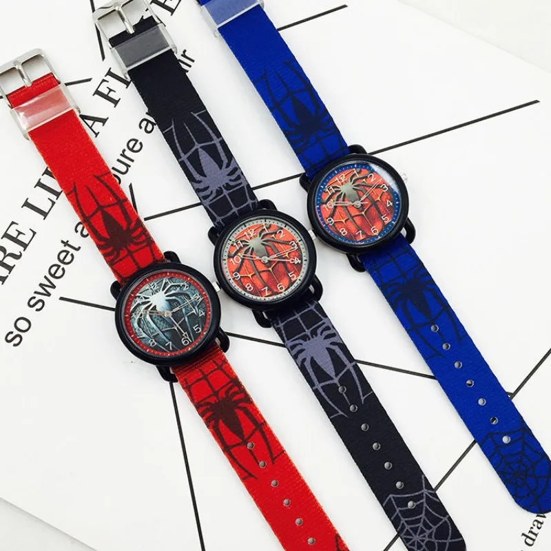 

New Disney Animation Children's Cartoon Boy Student Watch Spider-Man Quartz Watch Luminous Pointer Boy Watch Birthday Gift