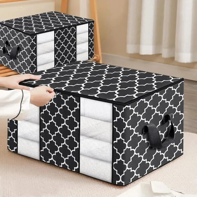 Clothes Storage Bag Foldable With Handle And Zipper Dustproof Waterproof Large Capacity