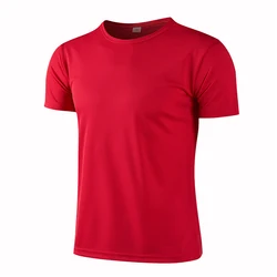 Unisex Quick-Dry Breathable Athletic T-Shirt - XXXL (Red)