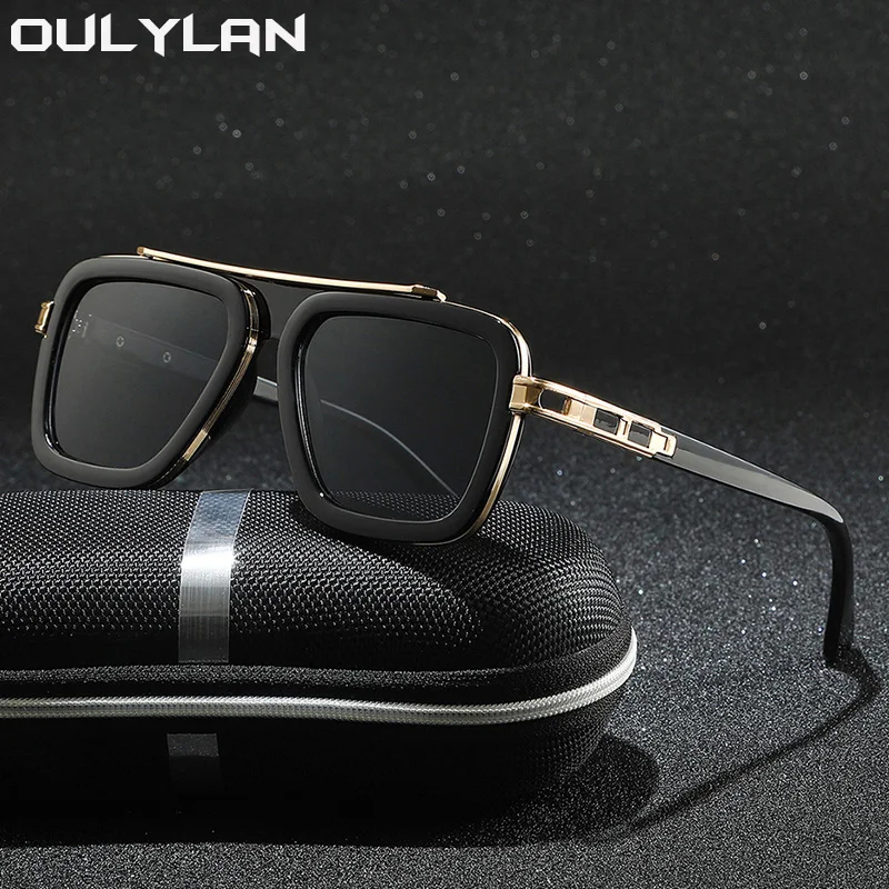 

Солнечные очки Oulylan в стиле ретро для мужчин и женщин, роскошные брендовые дизайнерские солнцезащитные, в квадратной оправе, в стиле панк, с зеркальными линзами UV400