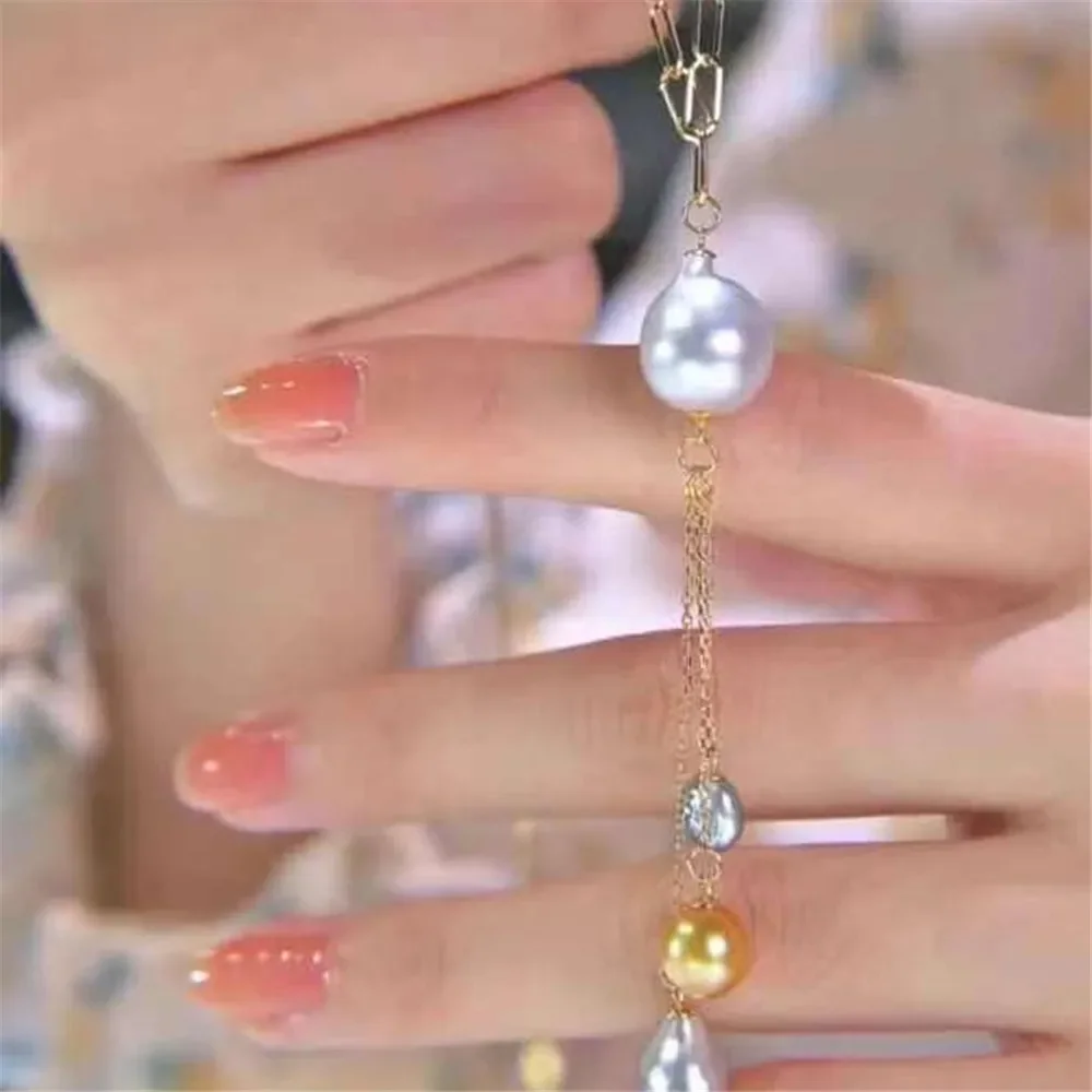 

Набор жемчужных аксессуаров «сделай сам» из стерлингового серебра 925 пробы, пустая Подвеска из бусин с серебряной цепочкой, подходящая эллиптичность 7-13 мм