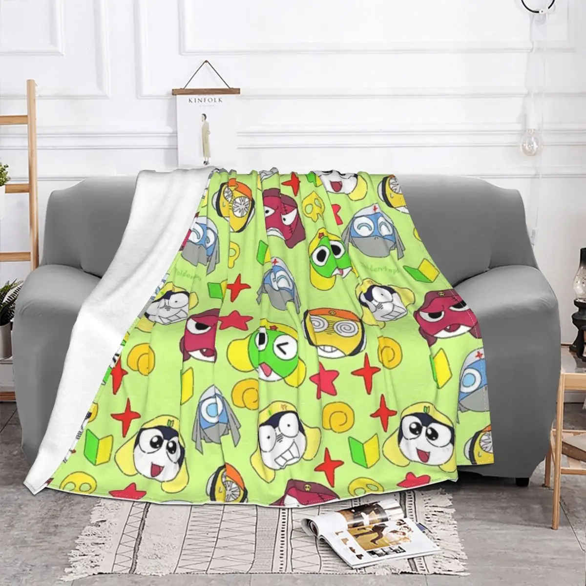 Keroro Blanket Flannel Spring Autumn Kero Platoon Breathable Lightweight Throw Blankets For Sofa Couch Rug Piece 2