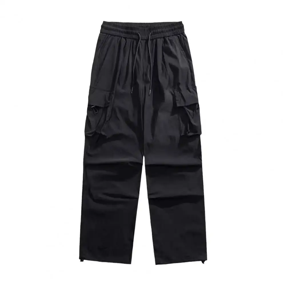 Description Picture 4 of itemAdjustable Drawstring Trousers Men's Quick Dry Cargo Pants with Wide Leg Multi Pockets for Gym Training Outdoor Activities Men