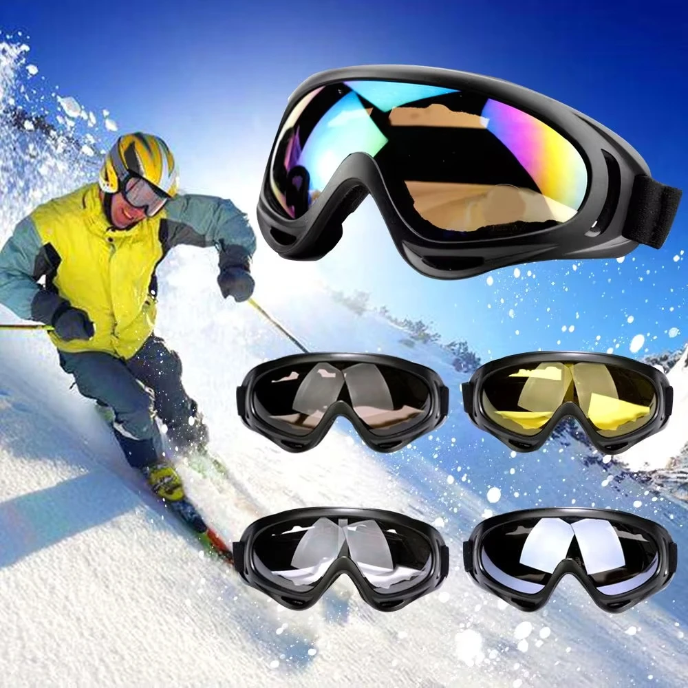 DIZETION 1Pc Winter Windproof Skiing Glasses Goggles Outdoor Sports Eyewear Glasses Ski Dustproof Lens Frame Sunglasses 2