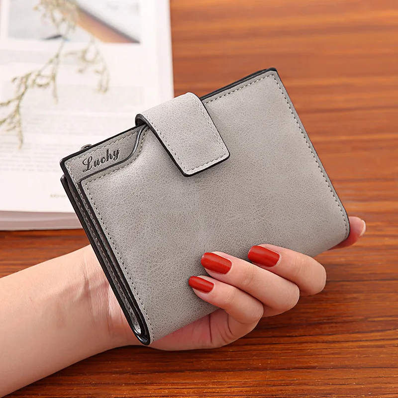 New Women's Wallet PU Leather Short Wallet Made of PU Leather Female Purses Card Holder Foldable Portable Lady Coin Purses 3