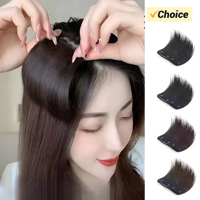 Extension capillaire synthétique courte et lisse, doublure Invisible des cheveux, couverture latérale supérieure, postiche pour femmes 1