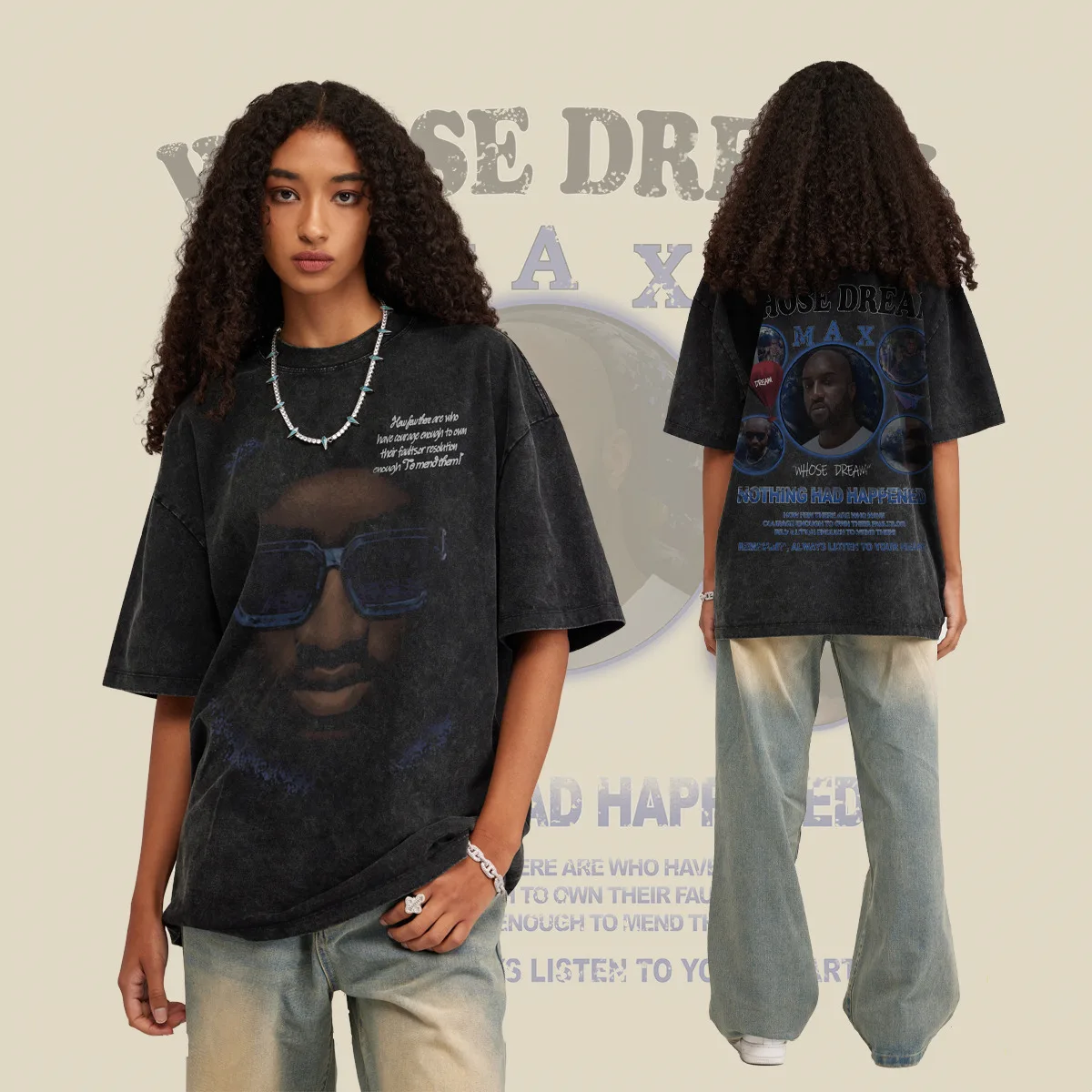 

Hiphop Leader Kanye West Vigirl Abloh Souvenir Hip Hop Punk Rocker Oversize Season 6 Vintage T Shirts Men Women 2023SS