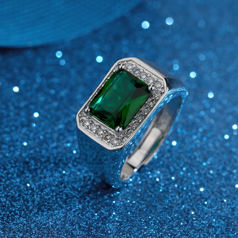 Rectangle Shape 4*6mm Emerald Cut Lab Grown Emerald Halo Silver 5A Cubic  Zirconia Ring Jewelry Women - China Emerald Ring and Ring price |  Made-in-China.com