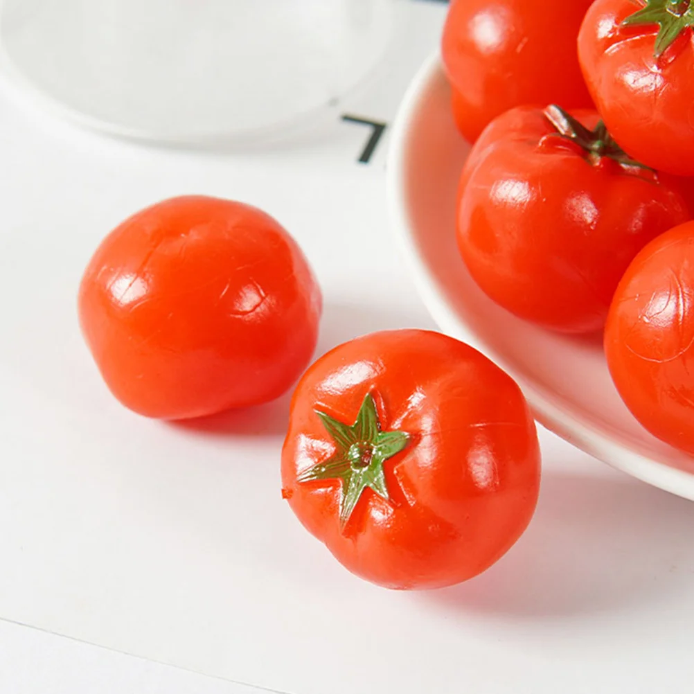 

6 Pcs Models Simulated Tomato Kitchen Decoration Lifelike Vegetable False Red Artificial Tomatoes Fruits