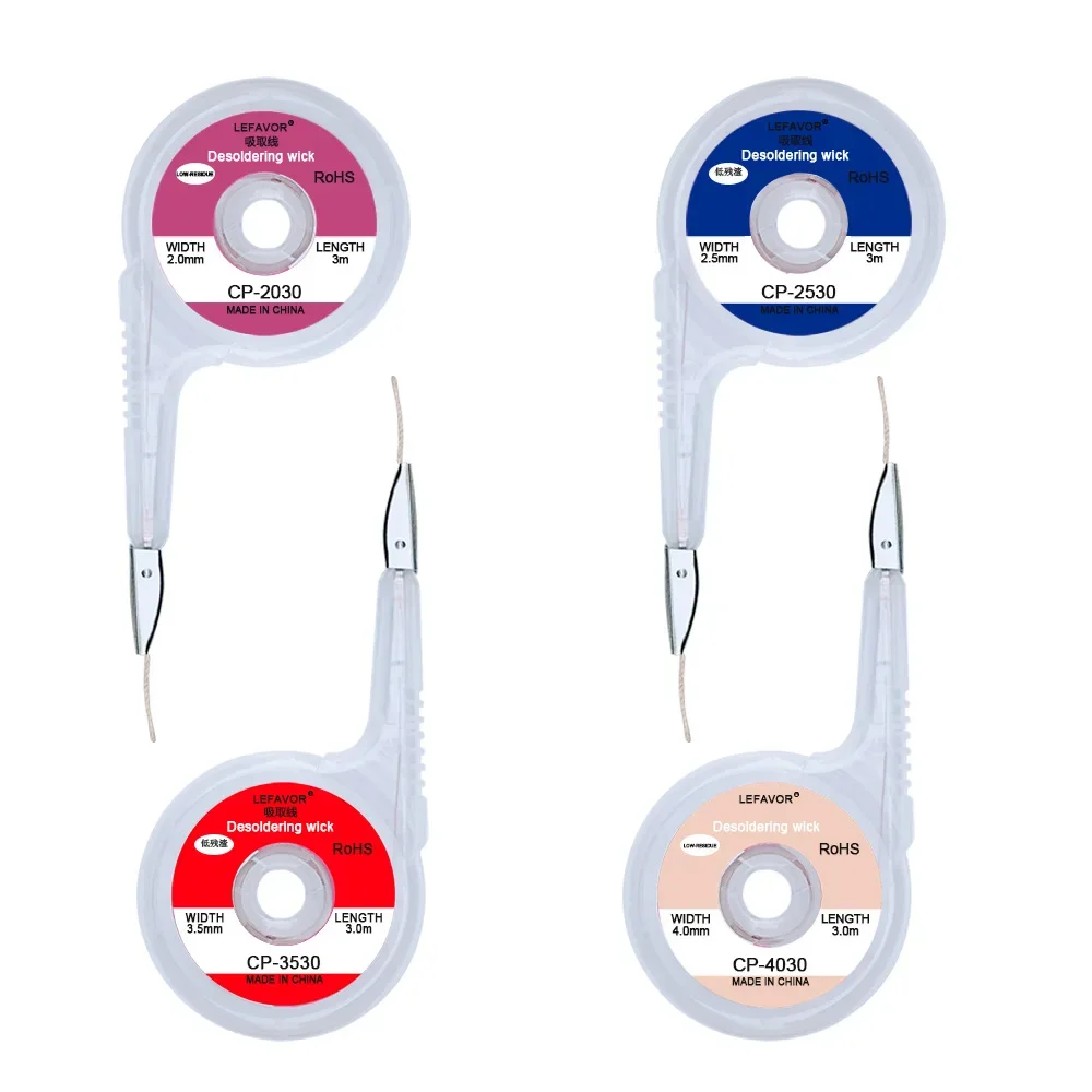 Anti-hot Desoldering Wick Wire Mesh Tape Copper Accurate Control Sucker Braid Desoldering For Soldering Solder Remover 2.0-4.0mm