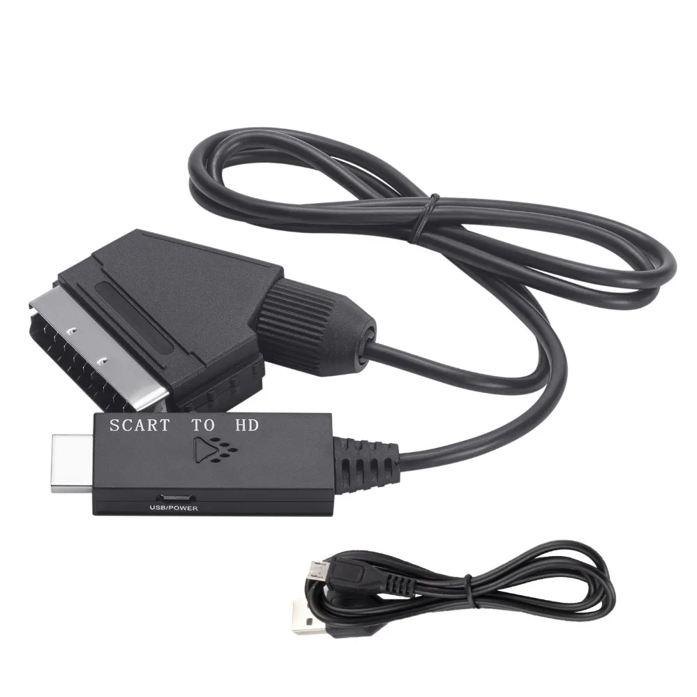 Scart to HDMI Adapter Converter Scart HDMI 1080P with Scart Input Cable HDMI Output Port for HDTV STB VHS Xbox PS3 DVD 2