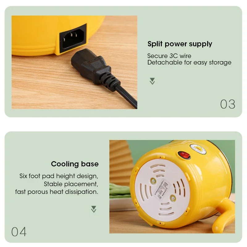 1.8L 220V mini multifunctional student dormitory electric hot pot electric cooking noodles home small pot Stainless steel liner 6