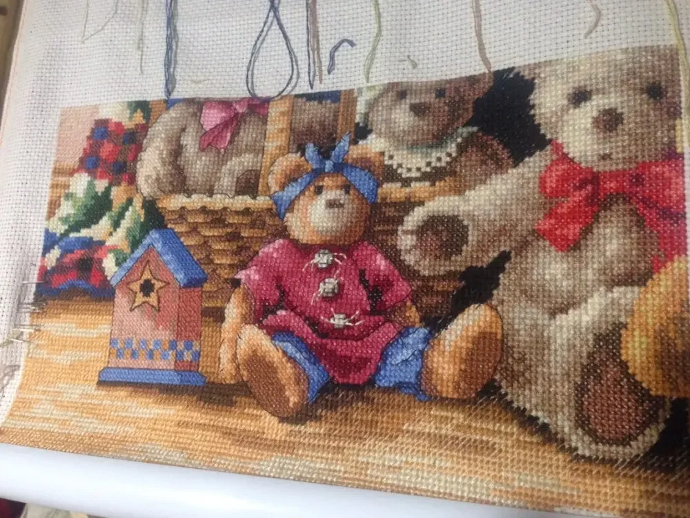 Bear club cross-stitch kit animal cartoon family DIY set DMC color 18ct 14ct 11ct cotton thread embroidery craft,cross stitch kit