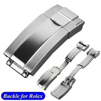 9mm 16mm Stainless Steel Double Safety Fold Watch Buckle for Rolex Submariner Oysterflex Daytona GMT Watch Band Deployment Clasp 1