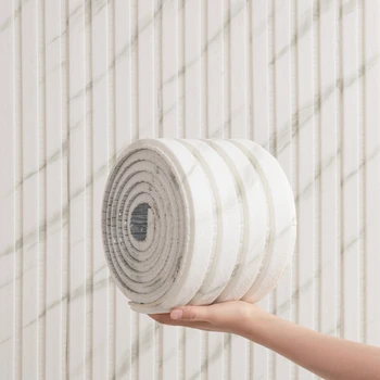 วอลเปเปอร์โฟมกันกระแทกแบบมีกาวในตัว ตกแต่งบ้าน 3 มิติ แผ่นผนัง PVC แบบลอกและติด สำหรับตกแต่งผนังห้องนอน 9