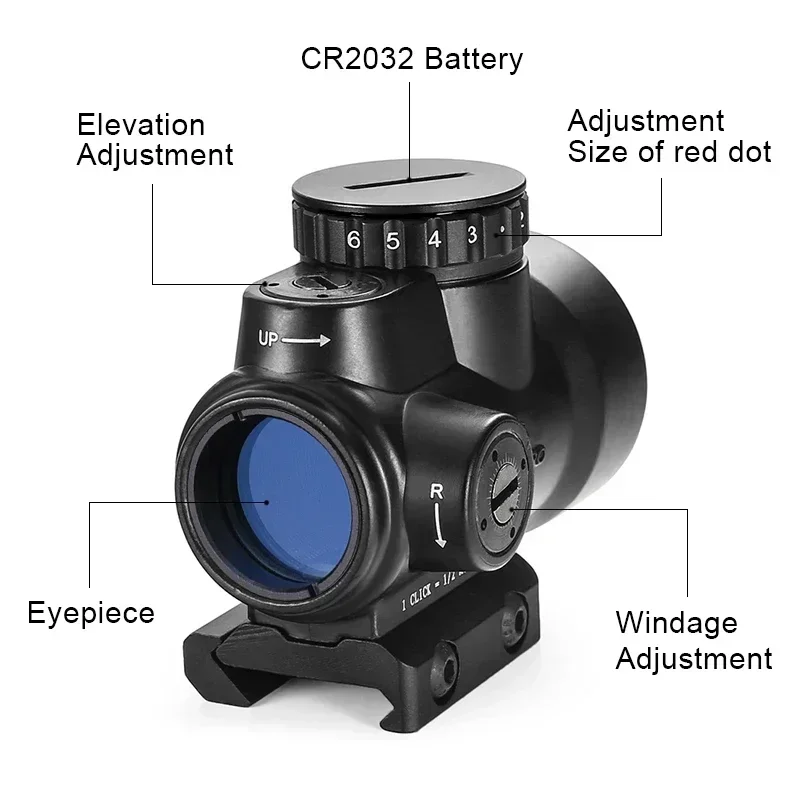 1x25 Red Dot Sight Scope Hunting Riflescope Sniper Gear for Rifle Scope 3 MOA 20000 Hour Runtime 223 AR15 11/20mm Rail Mount