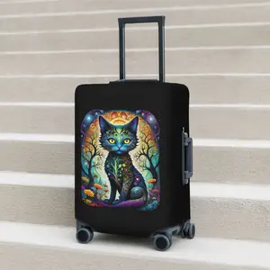 Blue Cat Suitcase Cover Animals Business Flight Fun Luggage Supplies Protector