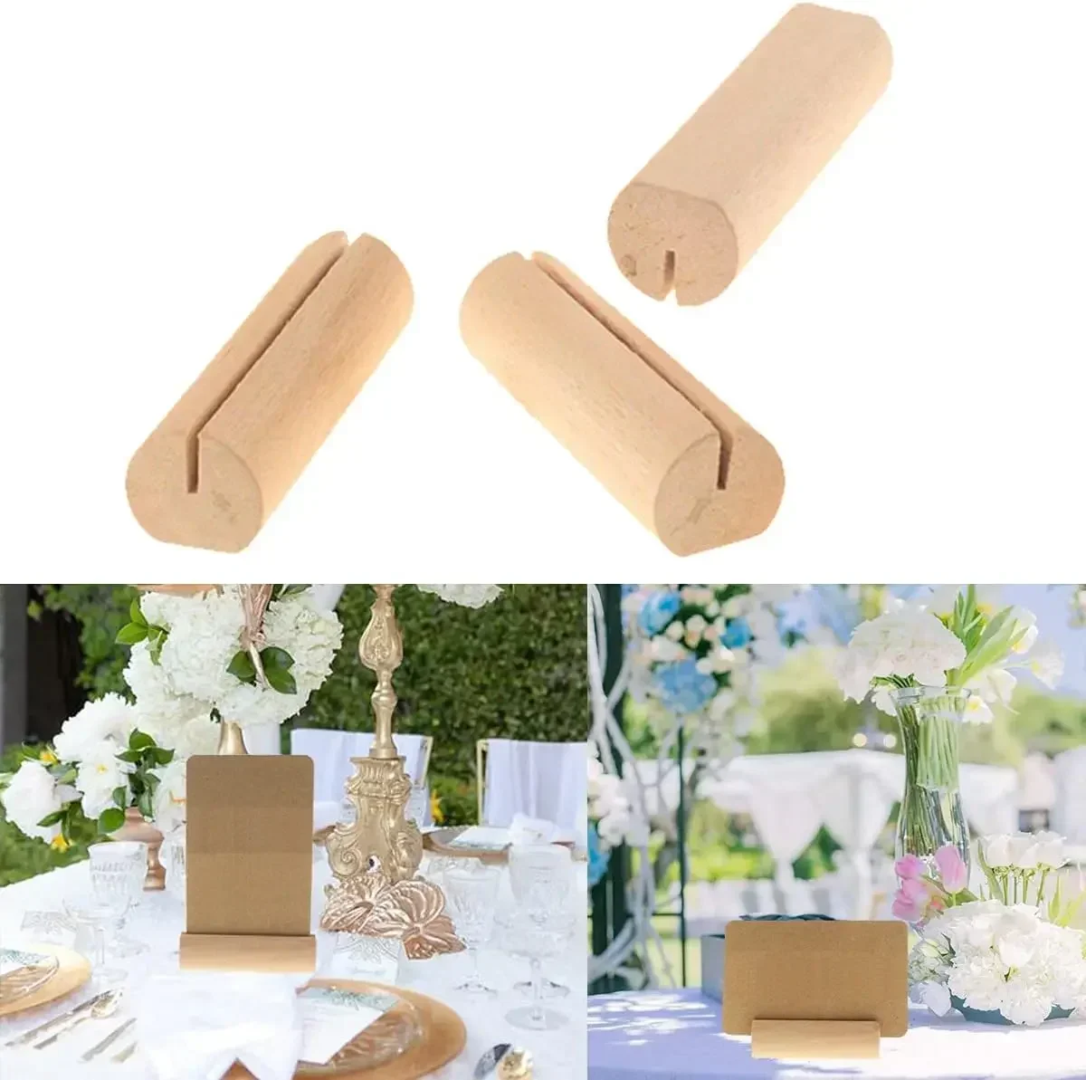 Wood Place Card Holders Wooden Table Number Stands Wedding Sign Rustic Message Name s Display Stand 20/40/100PCS place card holders,wedding table numbers