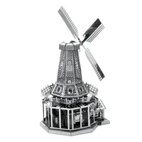 Dutch windmill 3D Metal Puzzle Eiffel Tower DIY Model Building Kit Adult Toys Birthday Gift 2