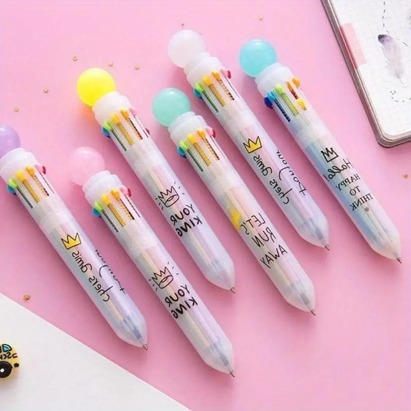 3 Pcs Random Novelty 10 Color Ballpoint Pen Ballpen For Kids Child Student Office Supply Student Supplies And Office Supplies