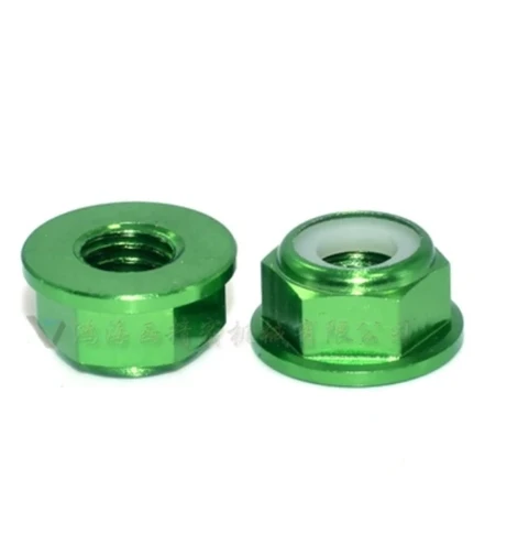 thumbnail image 1 of 2 piezas-10 piezas M2 M2.5 M3 M4 M5 M6 M8 Tuerca de seguridad de nailon con brida de aluminio anodizado de colores, 1 of 5
