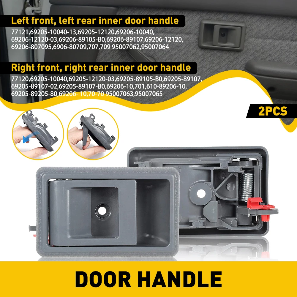 Toyota 4Runner 용 2Pcs 1989 1990 1991 1992 1993 1994 Tacoma Tercel Corolla 세단 픽업 자동차 액세서리 인테리어 도어 핸들