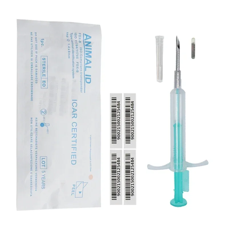 Pet Microchip Syringe 100pcs/Pack Pet EM4305 Microchip 134.2KHz FDX-B Animal ID Chip Animal Microchip Syringe International Standard