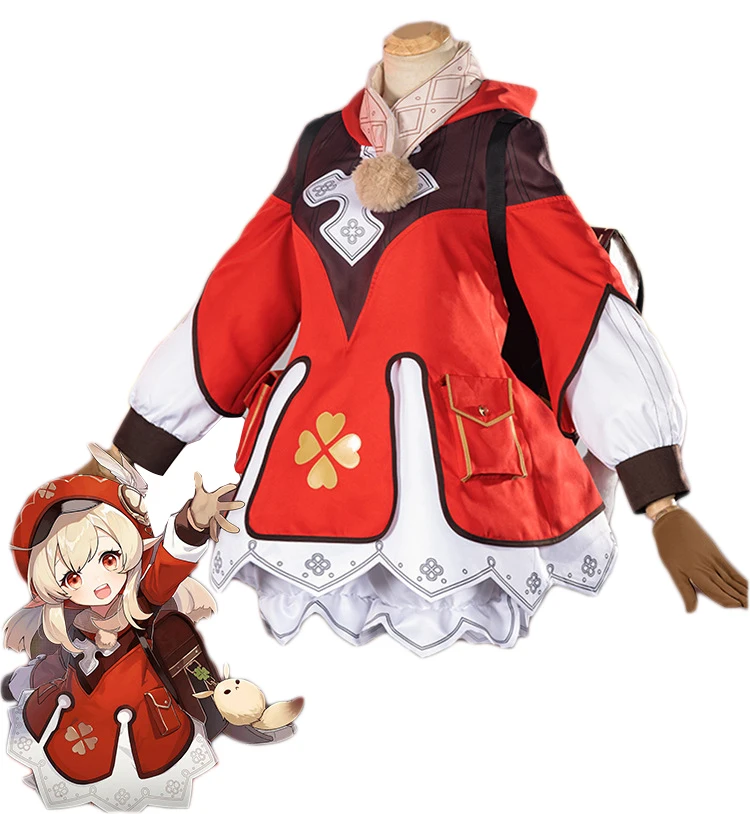 Genshin Impact: Klee | Red Short Dress Cosplay Costume 25 Genshin Impact Klee Short Dress Cosplay Costume