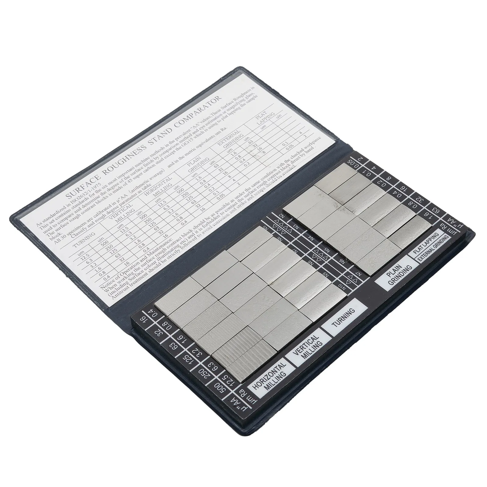 

30PCS Surface Roughness Comparator Standards Composite Set Model RUG-100 Roughness Sample Block Measuring & Gauging Tool