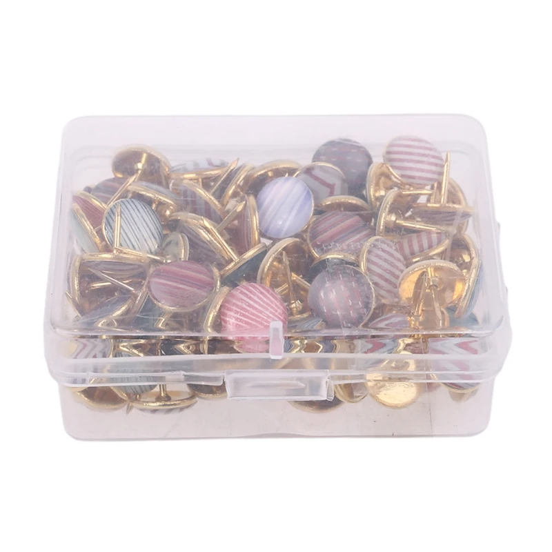 120pcs 10mm Pushpins Colorful Thumbtack for Photos Bulletin Board Wall Maps School Office Decorative